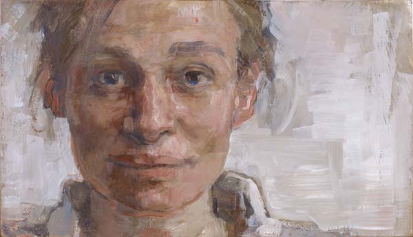 Self Portrait Close-Up girl straight looking forward stare gentle lips eyes nose ears 2006 Oil on Panel Self-Portrait